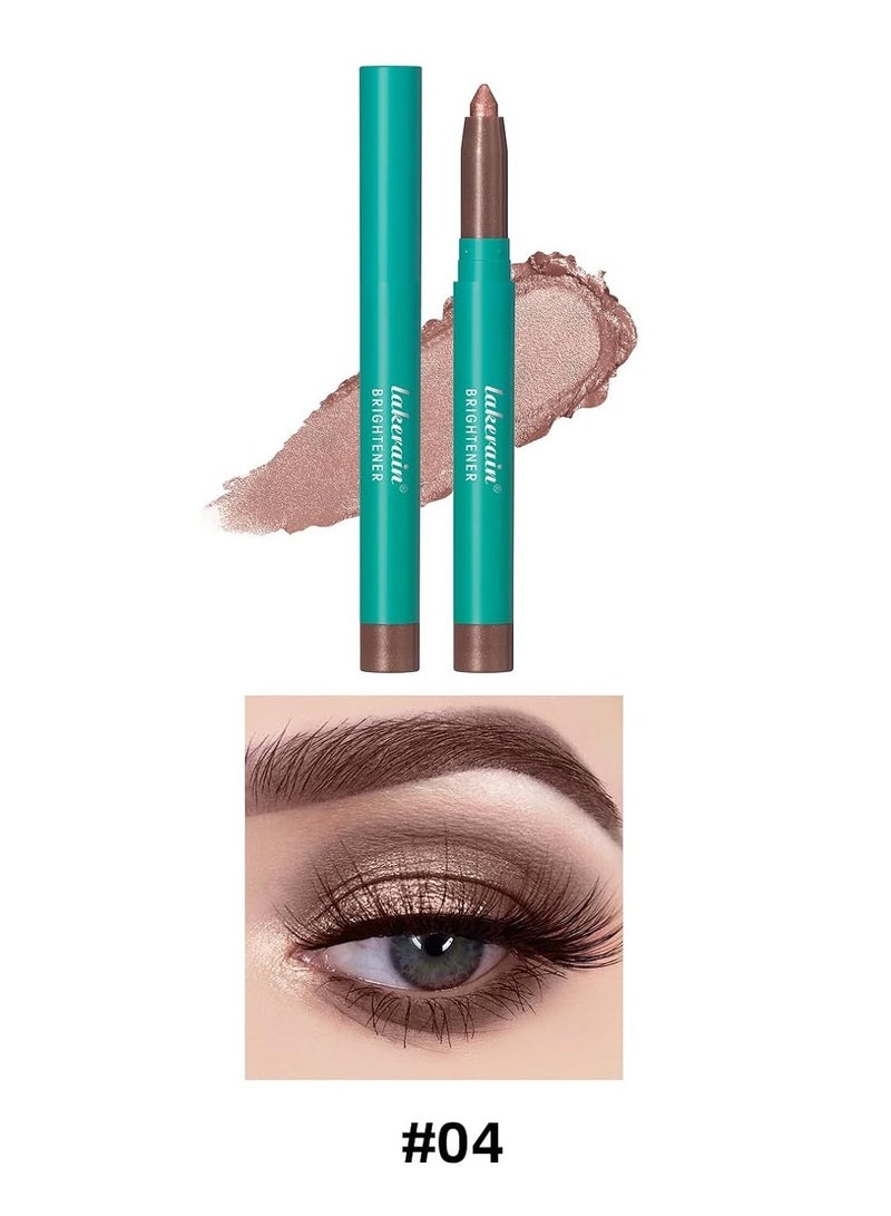 lakerain Shining Eye Brightener Enhance Eye Cream Professional Makeup Eyeshadow Pencil Advanced Shadow Stick Waterproof Eyeshadow Stick Eye Highlighter Shimmer Creamy Waterproof & Long-Lasting Eye Makeup for Women No.04  - Image 2