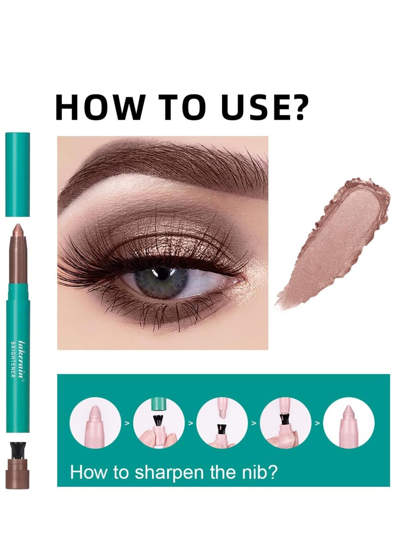 lakerain Shining Eye Brightener Enhance Eye Cream Professional Makeup Eyeshadow Pencil Advanced Shadow Stick Waterproof Eyeshadow Stick Eye Highlighter Shimmer Creamy Waterproof & Long-Lasting Eye Makeup for Women No.04  - Image 5