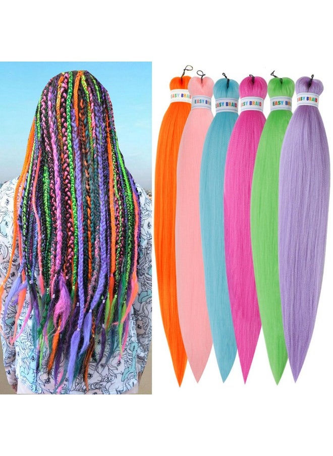 Ms Aloe - Colorful Braiding Hair Pre Stretched Box Braids Hair Colored Kanekalon Braiding Hair 26Inch Pre Stretched Braiding Hair Multi Color Braiding Hair Pre Stretched - Image 1