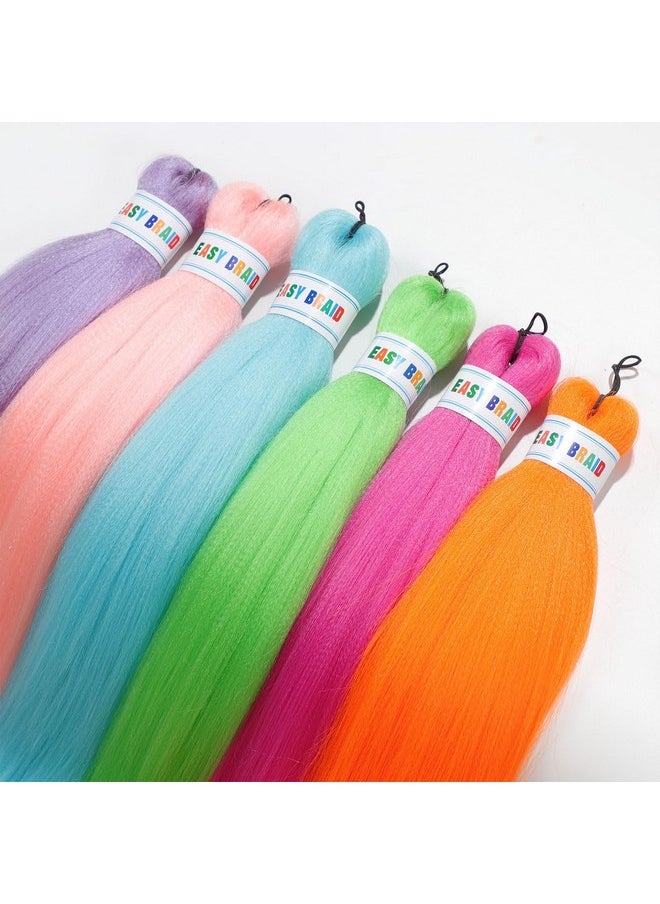 Ms Aloe - Colorful Braiding Hair Pre Stretched Box Braids Hair Colored Kanekalon Braiding Hair 26Inch Pre Stretched Braiding Hair Multi Color Braiding Hair Pre Stretched - Image 1