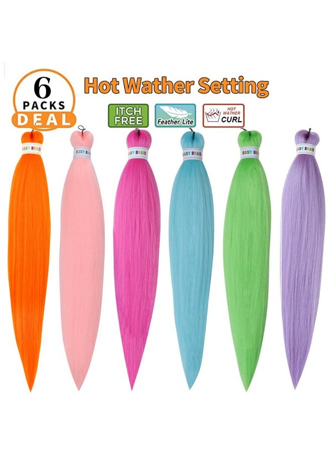 Ms Aloe - Colorful Braiding Hair Pre Stretched Box Braids Hair Colored Kanekalon Braiding Hair 26Inch Pre Stretched Braiding Hair Multi Color Braiding Hair Pre Stretched - Image 1