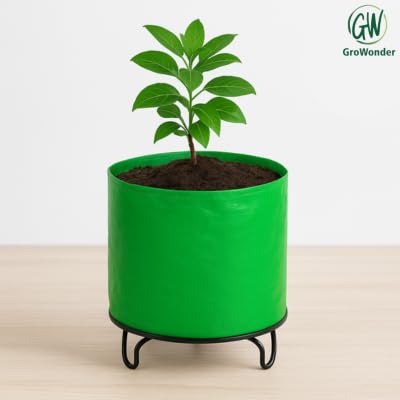 GroWonder Plant Bags for Home Garden, 18x18 inches, 230 GSM Strong, Terrace Gardening Vegetable Planting Pots, Woven Fabric Leafy Fruits Growing Containers, Pack of 1 - Image 3