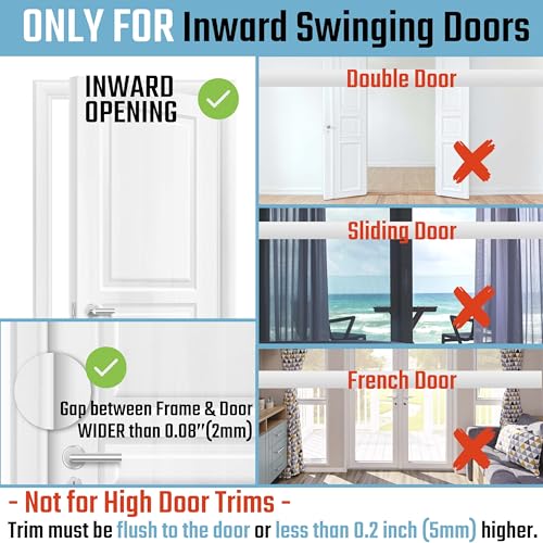 GreaTalent 2PACK Home Security Door Reinforcement Lock Childproof, Add High Security to Home Prevent Unauthorized Entry, Aluminum Construction Finish, Frame Lock, Silver - Image 5