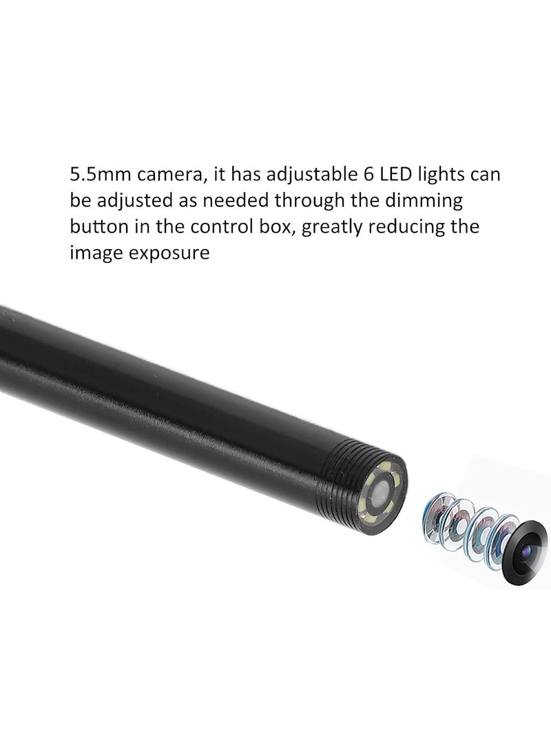 Maizic Smarthome - Maizic Smarthome 55mm Endoscope Camera Wired Endoscopic 720p IP67 Waterproof 6 LED borescope Camera 2M Cable Control Button to Capture ImageVideo 640 480 Resolutions - Image 1