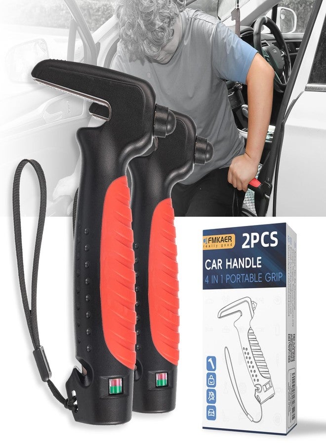 JFMkaer 4 in 1 Car Door Handle Assist for Elderly 2PCS - Multifunction Car Transfer Aid - Help Elderly Get Out of Car, Auto Cane Portable Vehicle Support Handle for Seniors, Handicapped, Max 450 Pounds - Image 1