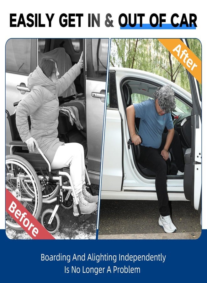 JFMkaer 4 in 1 Car Door Handle Assist for Elderly 2PCS - Multifunction Car Transfer Aid - Help Elderly Get Out of Car, Auto Cane Portable Vehicle Support Handle for Seniors, Handicapped, Max 450 Pounds - Image 2