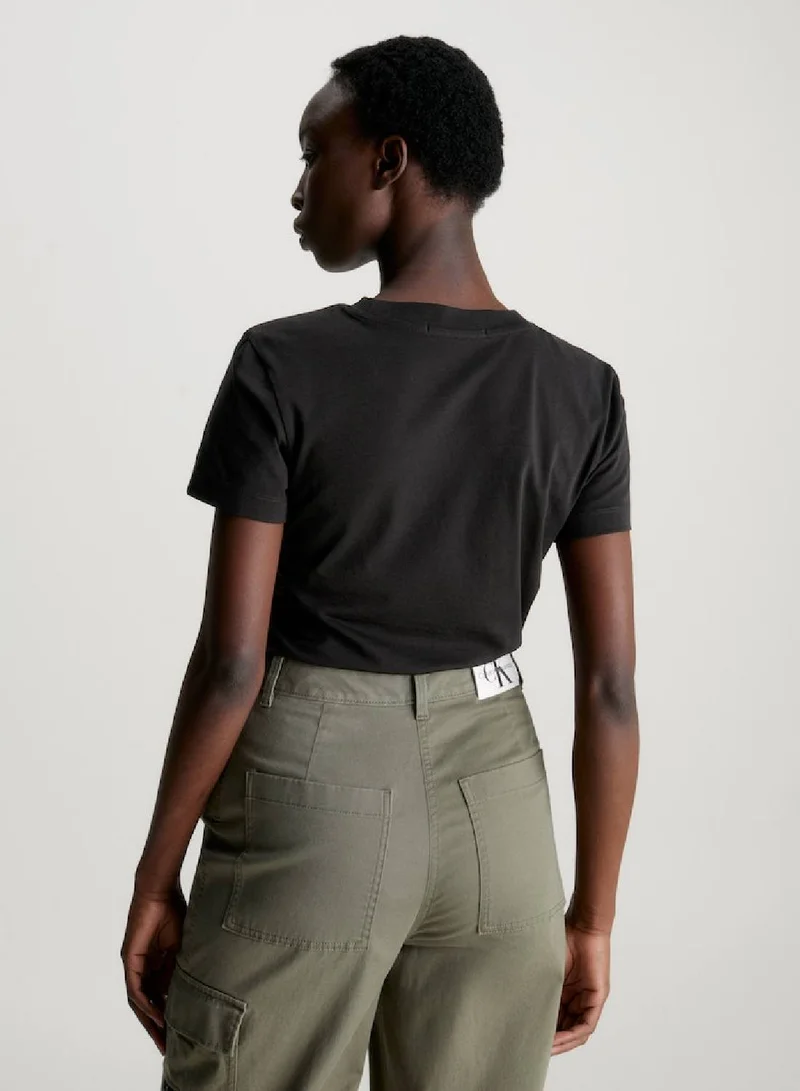 Calvin Klein Jeans Women's Slim Monogram T-Shirt -  cotton jersey, Black