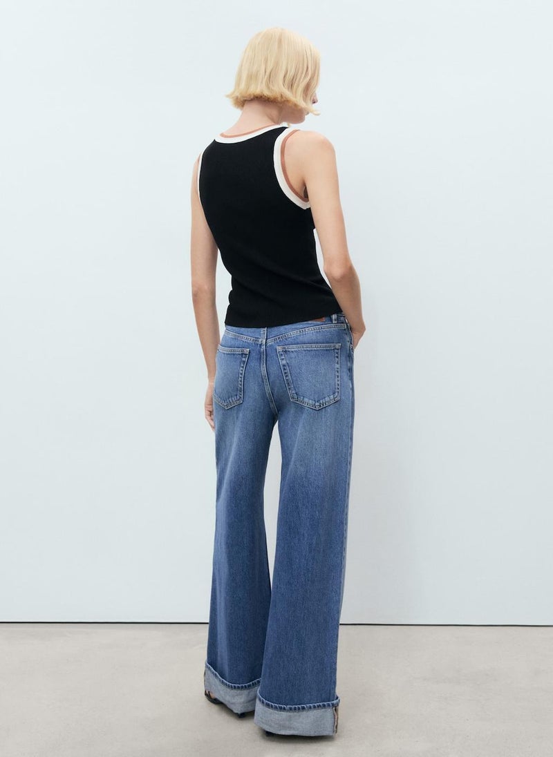 MANGO Knitted Top With Contrast Details  - Image 2