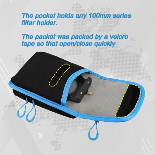 SIOTI Camera ND Filter Case, Filter Holder Pouch, Holding One Filter Holder and 6 Pieces ND Square Filter, Compatible for 100mm *100mm*2mm or 100mm *150mm*2mm Square Lens ND Filters - Image 4