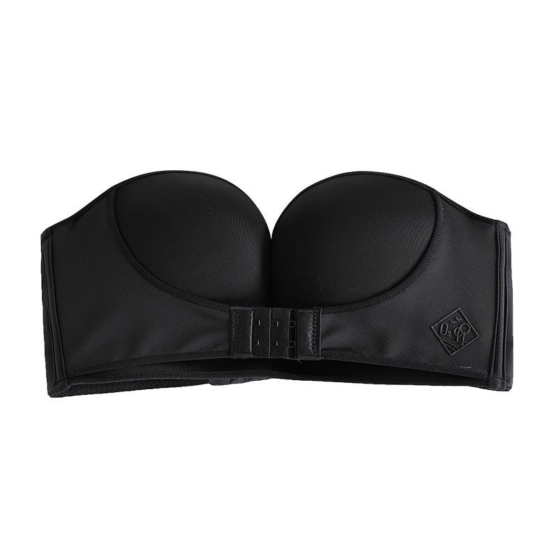 Plus Size Large Cup Qq Sugar Underwear Strapless Push-Up Adjustable Breathable Bra Front Buckle Invisible Non-Slip Bra - Image 1