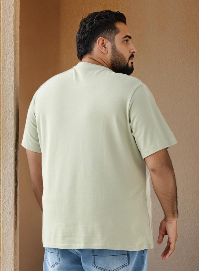 سبلاش فيڤ تيشيرت أساسي مطبوع بمقاس كبير وياقة دائرية - Image 3