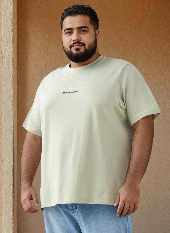 سبلاش فيڤ تيشيرت أساسي مطبوع بمقاس كبير وياقة دائرية - Image 1