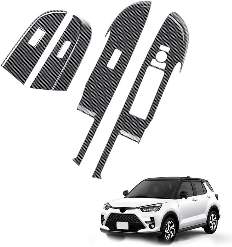 تويوتا رايز 2021 2022 لوحة تغطية مفتاح النافذة الكهربائية من ألياف الكربون - Image 3