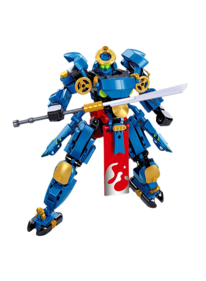 Blue Armor Character Model Set Building Blocks Creative Diy Simulation Collection Building Assembly Toys Children Adult Home Decoration - Image 1