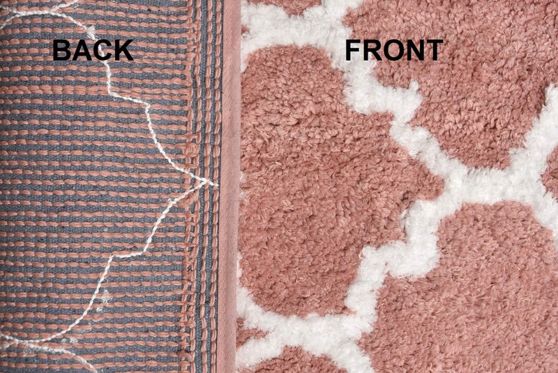 AEROHAVEN™ Glorious Super Soft Microfiber Abstract Moroccan Designer Anti Slip Bathmat (Peach, 40 cm x 60 cm) - Image 3