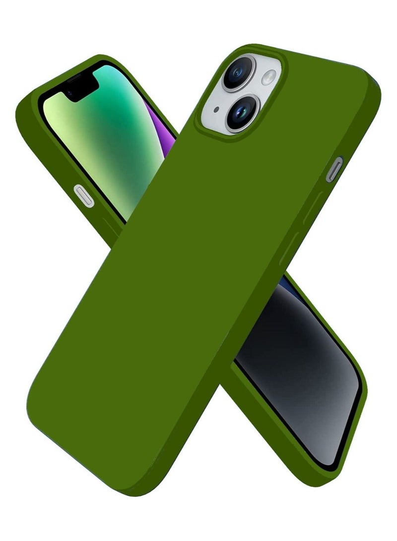 Delivus iPhone 14 Case Silicone Cover Soft Liquid Gel Rubber Cover Anti-Scratch Anti-Fingerprint Anti-Drop (Green) - Image 1