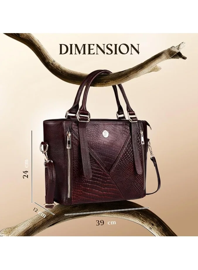 HAMMONDS FLYCATCHER Leather Branded Ladies Office Bag for Woman Stylish Big Size Spacious Office Bag for Women Shoulder Ladies Purse Handbag for Woman Big Size