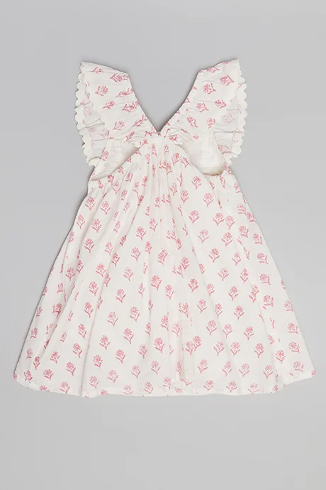 أر أند بي Printed Flared Dress with Bloomers