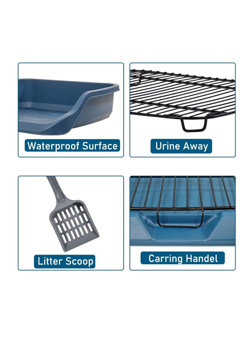 NNC PETS Pet potty training tray with Detachable stainless steel grid, Raised fence, Durable plastic, and Shovel, 53 cm Dog toilet for small to medium dogs, Ideal for Indoor/outdoor use. Easy to clean, (Blue) - Image 4