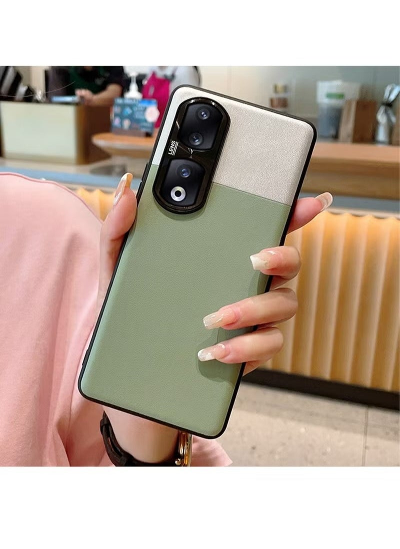 X-level Honor 90 Pro Case Cover with TPU Leather Camera Metal Len Protector 3 in 1 Anti-Scratch Anti-drop Anti-fingerprint slim light Protective Shockproof Back Cover For Honor 90 Pro Mobile Phone Accessory  - Image 4