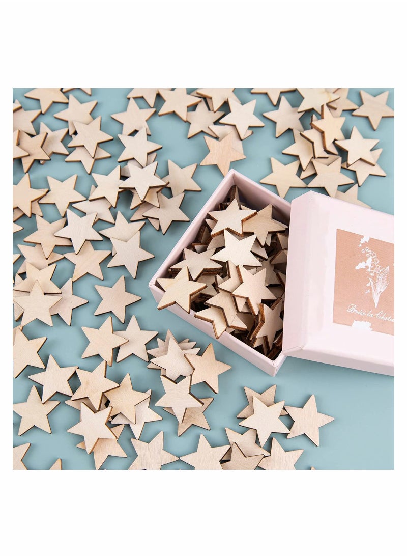 SYOSI - Unfinished Wood Craft Stars Natural Wooden Stars Craft Blanks Pentagram Wooden Star for Party and Crafts DIY Projects 2Inch - Image 1