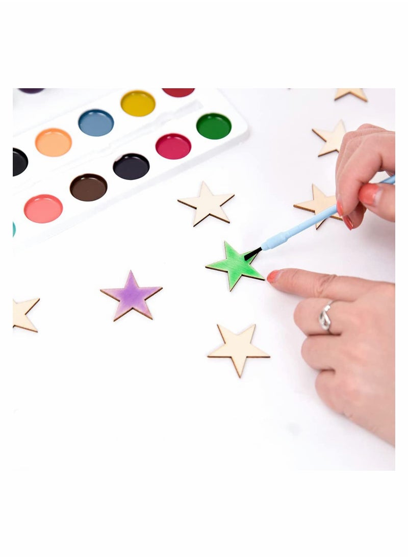 SYOSI - Unfinished Wood Craft Stars Natural Wooden Stars Craft Blanks Pentagram Wooden Star for Party and Crafts DIY Projects 2Inch - Image 1