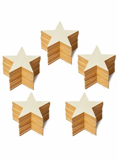 Unfinished Wood Craft Stars Natural Wooden Stars Craft Blanks Pentagram Wooden Star for Party and Crafts DIY Projects 2Inch