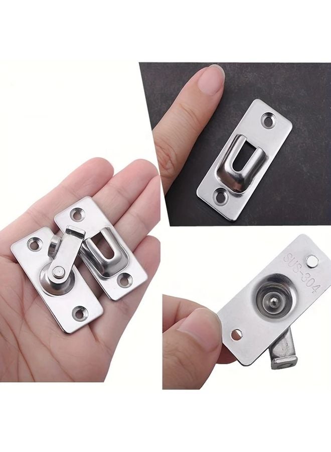 Small Stainless Steel Right Angle Hasp Door Catch Lock Latch 90 Degree Security For Sliding Doors Cabinet Gates - Image 5