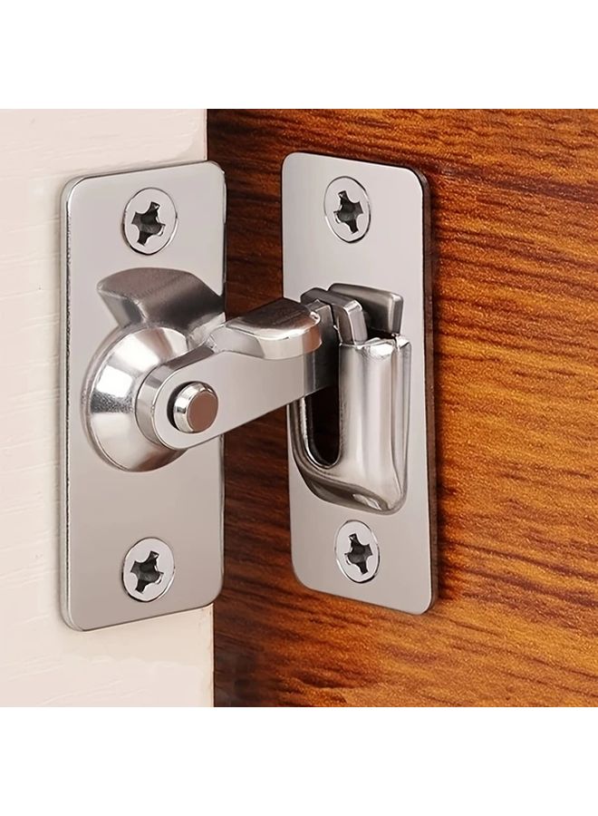 Small Stainless Steel Right Angle Hasp Door Catch Lock Latch 90 Degree Security For Sliding Doors Cabinet Gates - Image 1