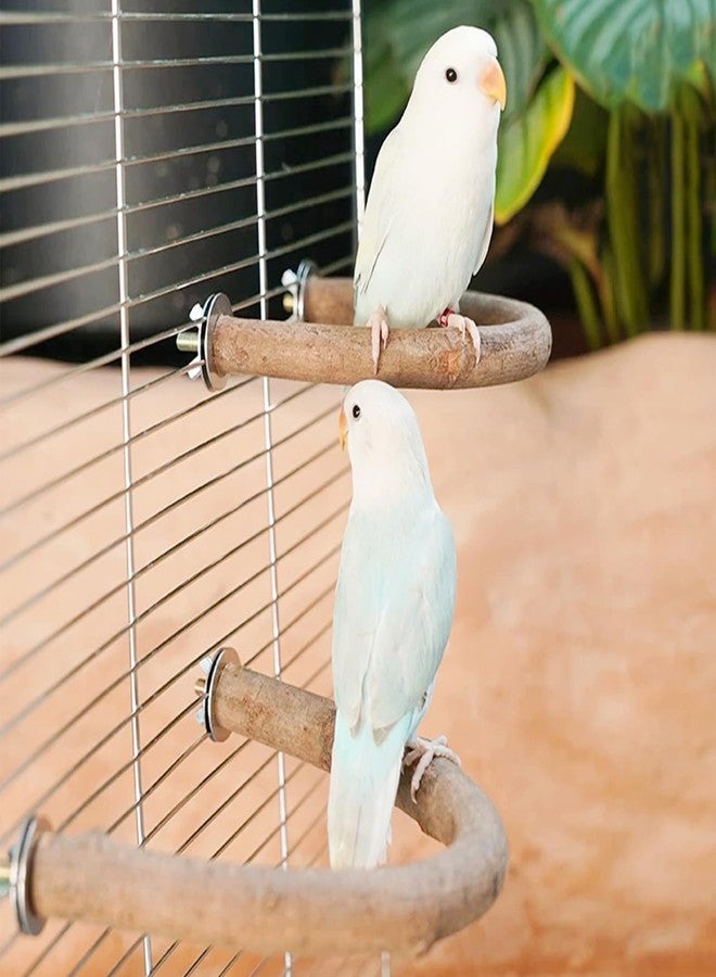 Allazone 8 PCS Natural Wood Bird Perch Set, U Shape, Forking, No Branch, O Shaped Platform, Suitable for Cockatiel, Cockatoo, Budgie, Parakeet, Conure, Macaw, Love Bird - Image 5