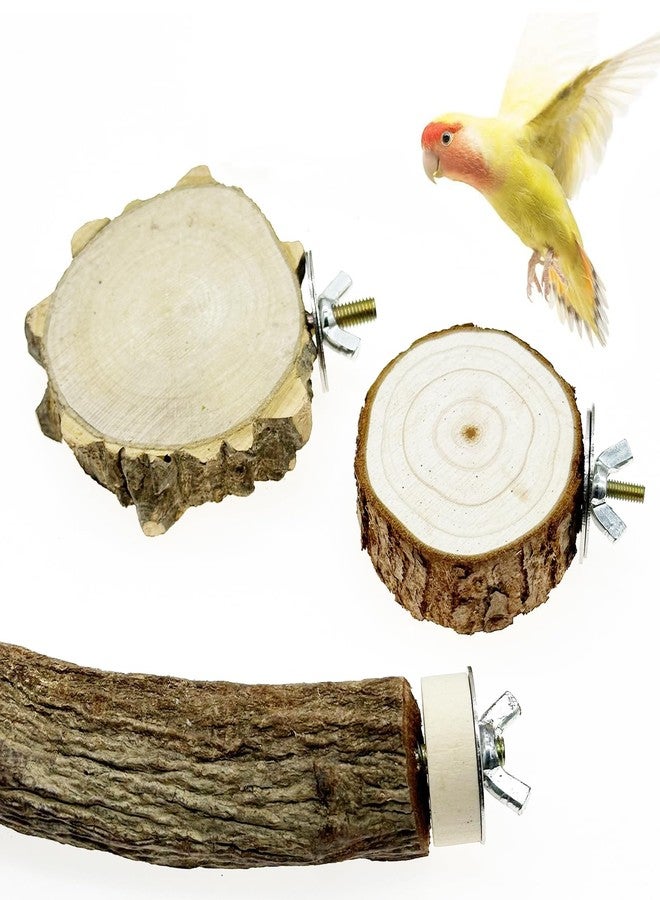 Allazone 8 PCS Natural Wood Bird Perch Set, U Shape, Forking, No Branch, O Shaped Platform, Suitable for Cockatiel, Cockatoo, Budgie, Parakeet, Conure, Macaw, Love Bird - Image 4