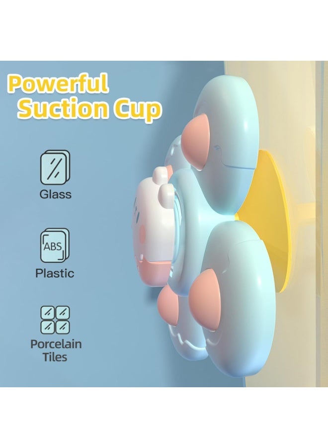 EHOME 3 Pcs Spinner Baby Bath Toys Strong Suction Cup for Window Dining Chairs 18 Moths Kids, Round Spinning Rattle Toddler Toy  - Image 4