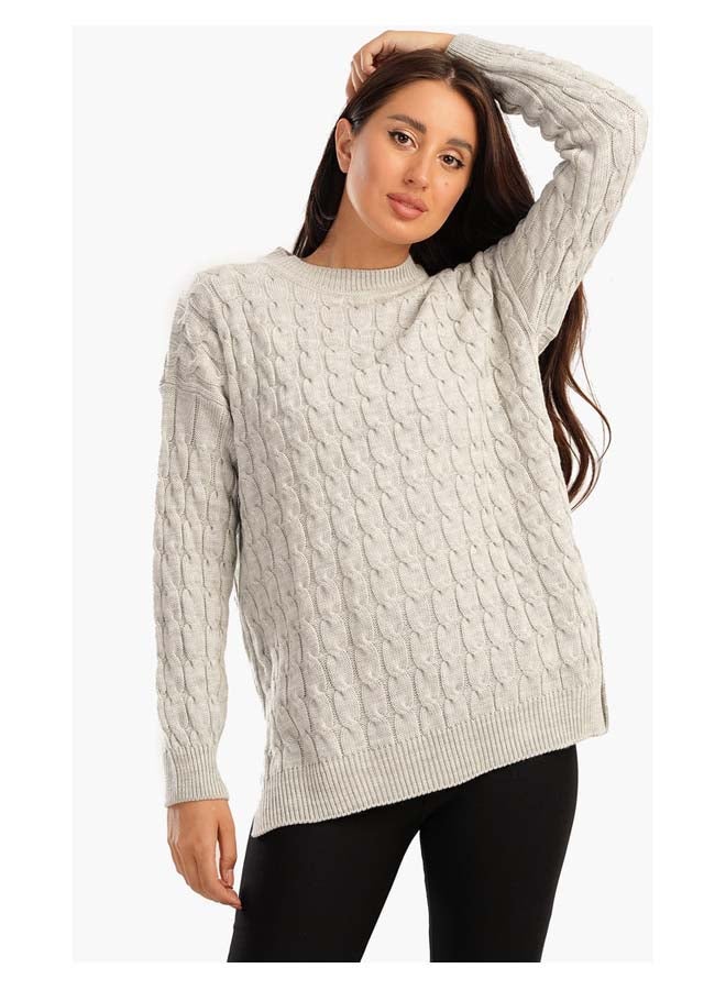 Carina Knitted Pullover with Slits - Image 1