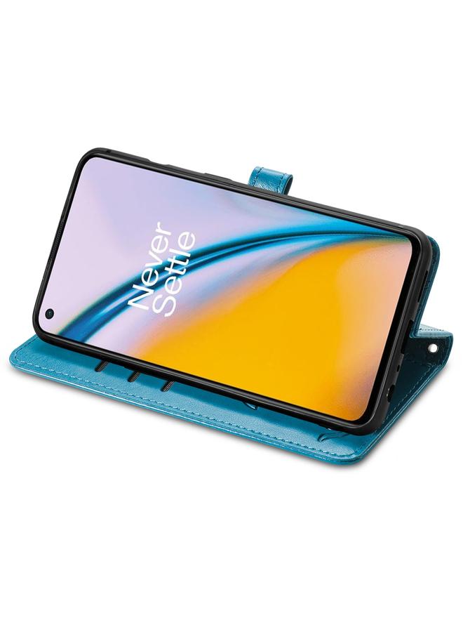 اس-توب جراب لهاتف OnePlus Nord 2 5G، جراب جلدي أفقي قابل للطي بنقشة قطة وكلب جميلة، مع حامل وفتحات للبطاقات ومحفظة ومشبك كرتوني وحبل تثبيت - Image 4