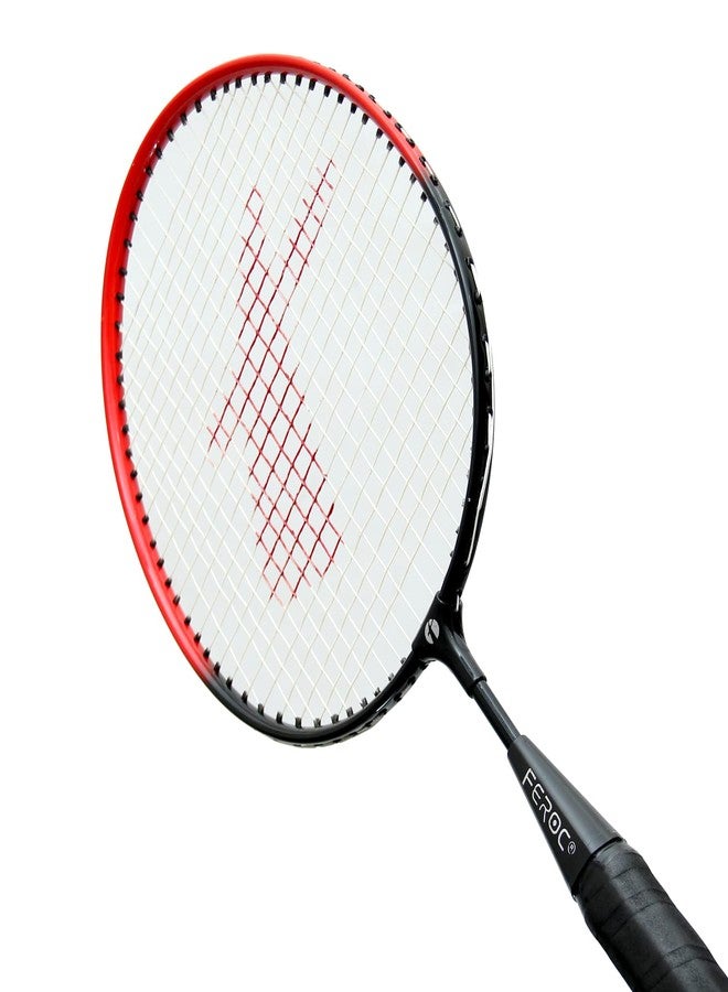 FEROC Kid's Aluminum Badminton Racquet, Set of 2 with 3 Pieces Feather Shuttles - Multicolour - Image 5