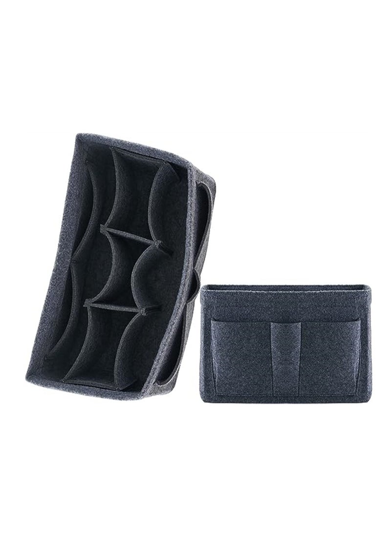 SYOSI Purse Organizer Insert Women Felt Bag Organizer Insert Multi-Pocket Bag in Bag for Womens Handbag Travel Tote Hobo Bag Storage Purse Liner Divider for Any Brand Tote Grey Size XL  - Image 1