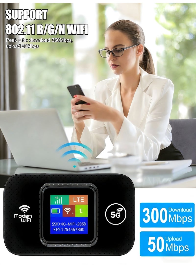Closeli Portable Mobile Router, Wireless Mobile WiFi, 4G Router,Support 5G SIM Card, 300Mbps,3000mAh Battery,Plug & Play, One-Touch Connection, Portable Hotspot, WPA/WPA2 Security Encryption, Stable Connection, Supports Up to 10 Devices - Image 5