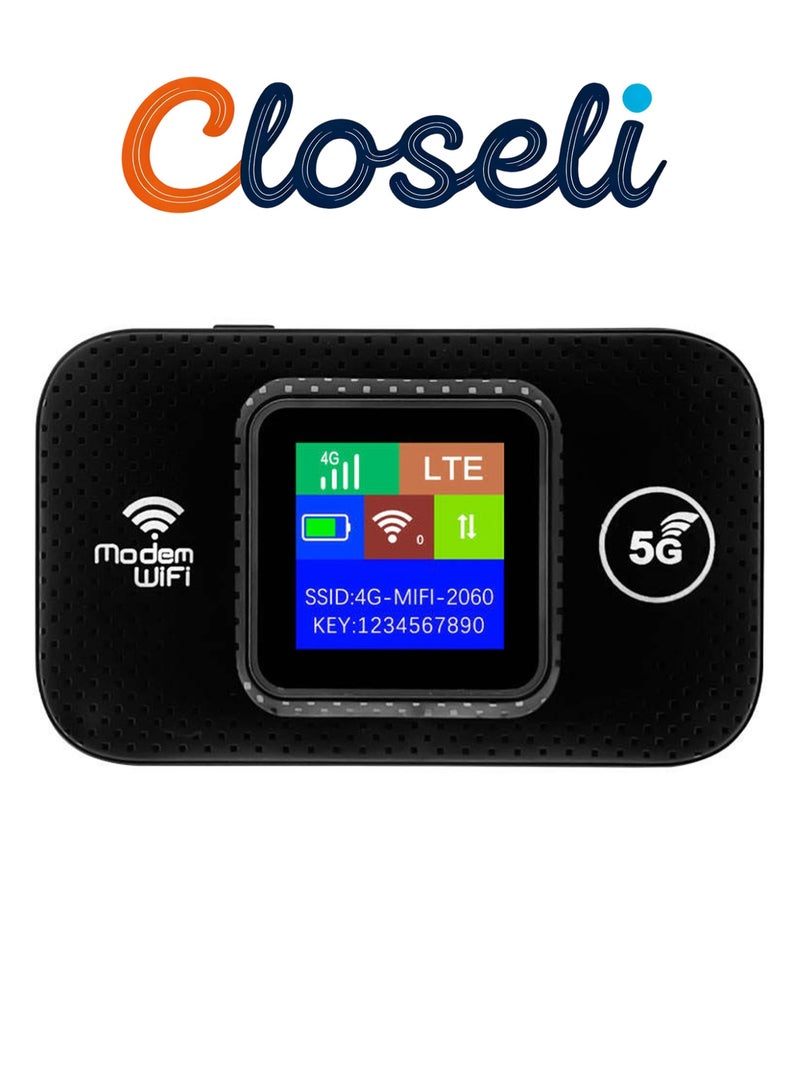 Closeli Portable Mobile Router, Wireless Mobile WiFi, 4G Router,Support 5G SIM Card, 300Mbps,3000mAh Battery,Plug & Play, One-Touch Connection, Portable Hotspot, WPA/WPA2 Security Encryption, Stable Connection, Supports Up to 10 Devices - Image 1