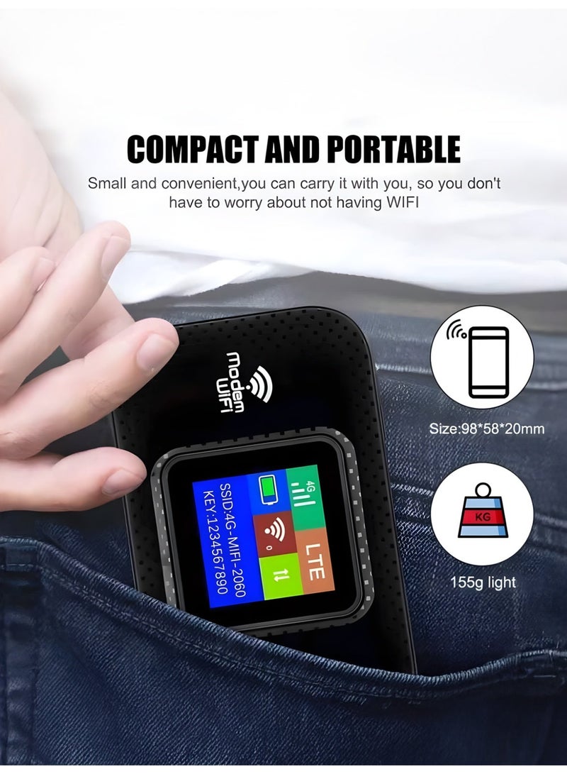 Closeli Portable Mobile Router, Wireless Mobile WiFi, 4G Router,Support 5G SIM Card, 300Mbps,3000mAh Battery,Plug & Play, One-Touch Connection, Portable Hotspot, WPA/WPA2 Security Encryption, Stable Connection, Supports Up to 10 Devices - Image 4