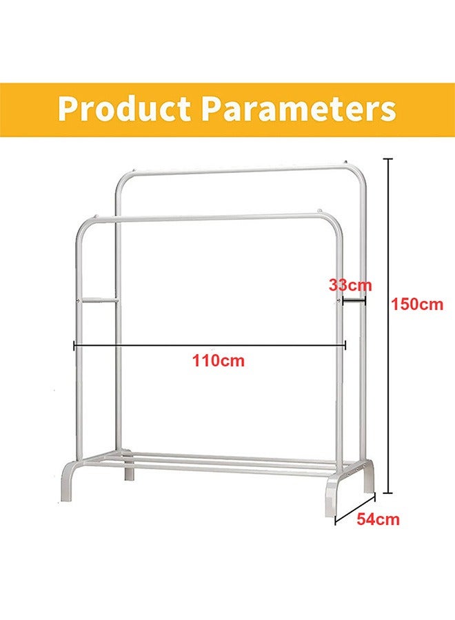 Multifunctional Floor-To-Ceiling Clothes Rack, Family Bedroom Storage Rack, Bimetal Bracket,White - Image 5