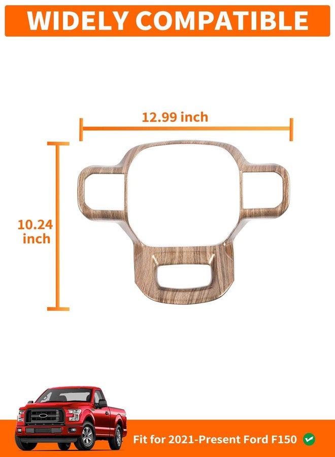 Savadicar Wood Grain Interior Accessories - Steering Wheel Trim Cover for Ford F150 (2021-present) - Premium Texture Interior Decor Upgrade Option, 1 PC - Image 5