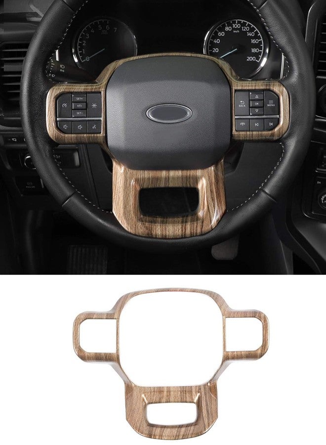 Savadicar Wood Grain Interior Accessories - Steering Wheel Trim Cover for Ford F150 (2021-present) - Premium Texture Interior Decor Upgrade Option, 1 PC - Image 1