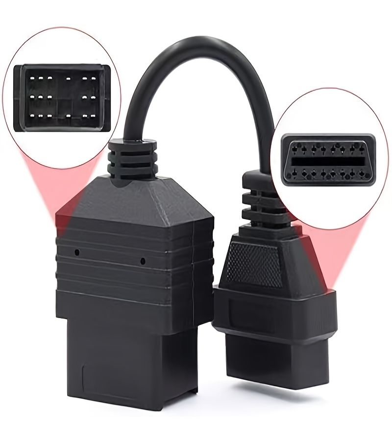 17 Pin to 16 Pin OBD2 Adapter Cable Black for Toyota Camry Corolla Highlander Prius - Image 1