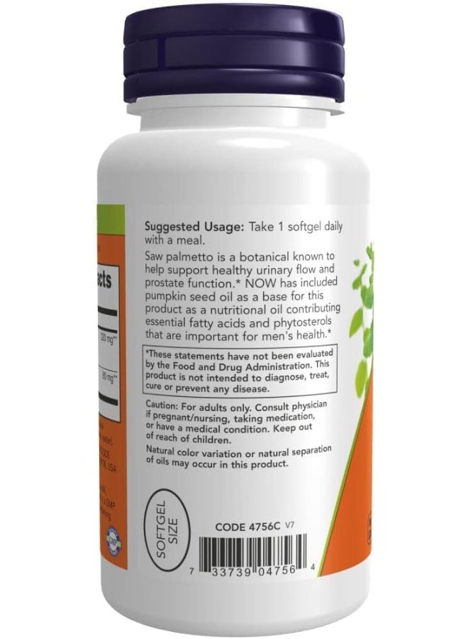 now مستخلص ساو بالميتو من ناو فودز، 320 ملغ 90 كبسولة نباتية - Image 3