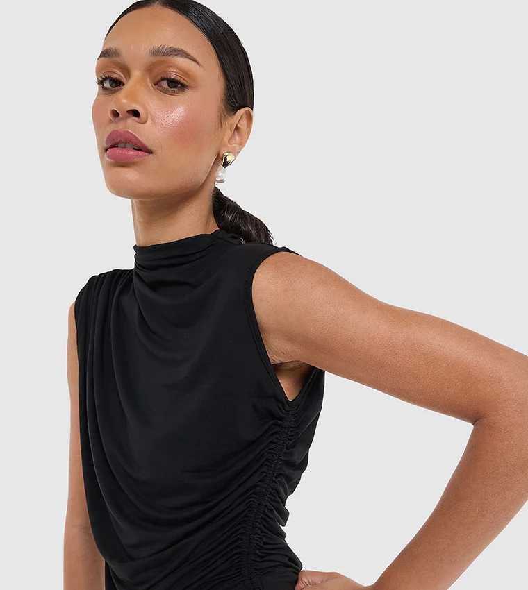 بي سي بي جي BCBG Sleeveless Rouched Top