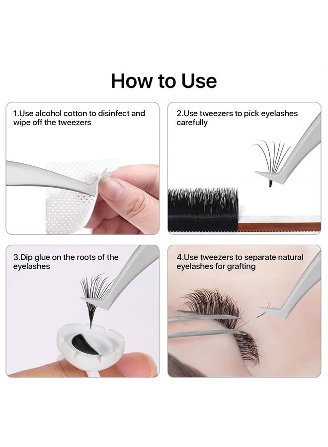 Pretty memory Volume Lash Tweezers, Stainless Steel Eyelash Extension Tweezers, Professional Precision Mega Curved Angled Tweezer, Silver