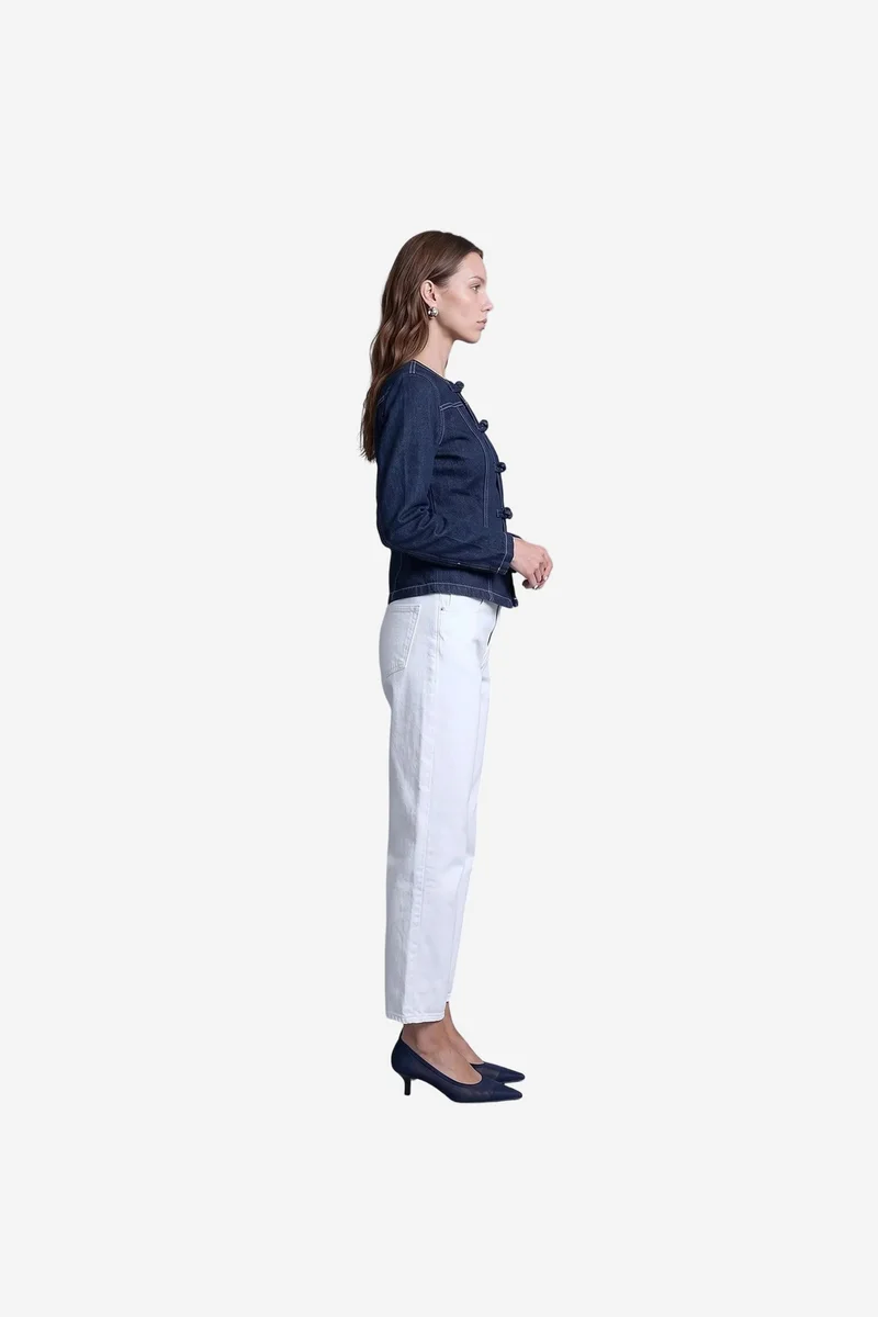 Dilvin Dark Blue Denim DILVIN Cotton Jacket for Women | Best Price UAE