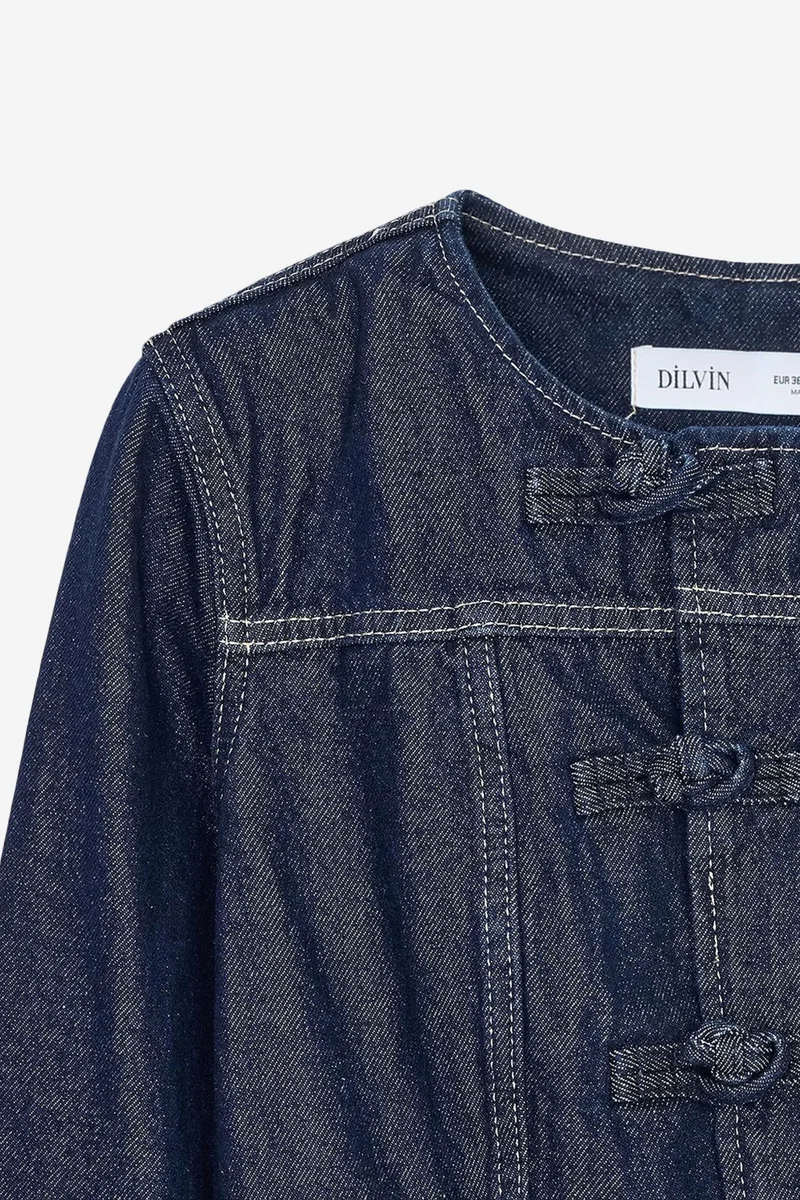 Dilvin Dark Blue Denim DILVIN Cotton Jacket for Women | Best Price UAE