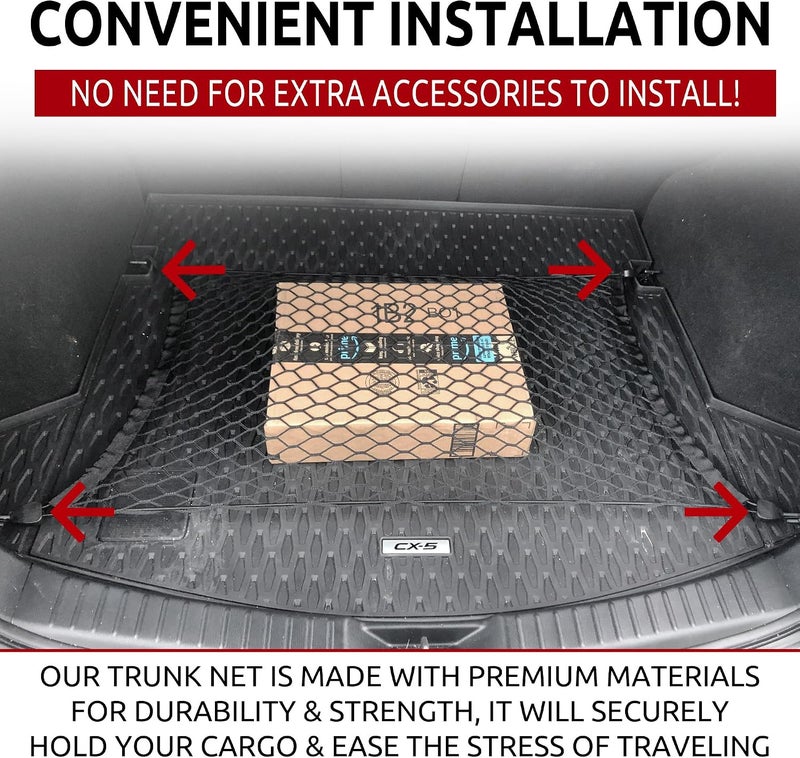 Floor Style Trunk Mesh Cargo Net for Mazda CX-5 2013-2025 - Car Accessories - Premium Trunk Organizer and Storage - Cargo Net for Crossover - Vehicle Carrier Organizer for Mazda CX-5 - Image 2
