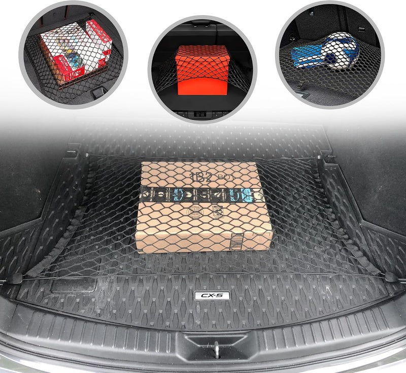 Floor Style Trunk Mesh Cargo Net for Mazda CX-5 2013-2025 - Car Accessories - Premium Trunk Organizer and Storage - Cargo Net for Crossover - Vehicle Carrier Organizer for Mazda CX-5 - Image 1
